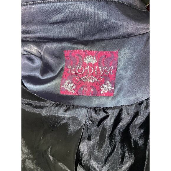 Modiva Metallic Grey SOFT Satin Feel Dress Coat Women's Size S - Picture 9 of 9